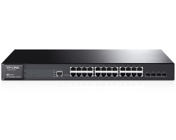 TP-Link JetStream 24-port Gigabit L2 upravljiv preklopnik (Switch), 24×10/100/1000M RJ45 ports, 4×SFP Gigabit, 1U 19
